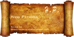 Hopp Piroska névjegykártya