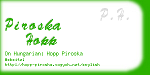 piroska hopp business card